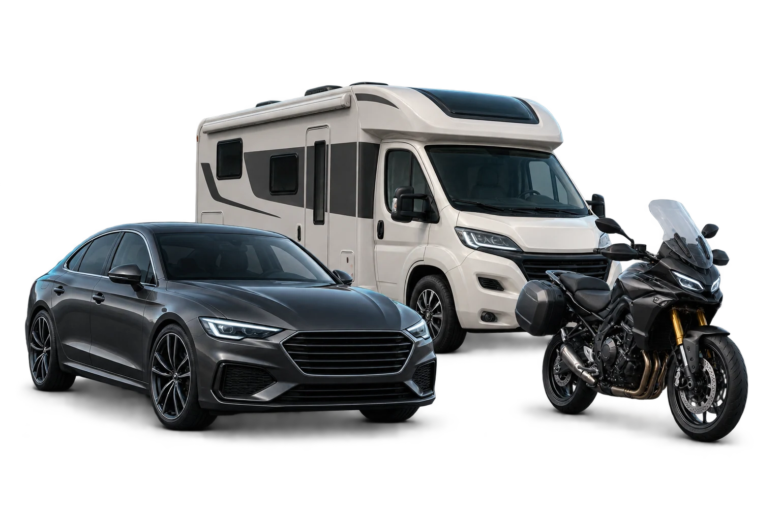 Auto, Camper und Motorrad