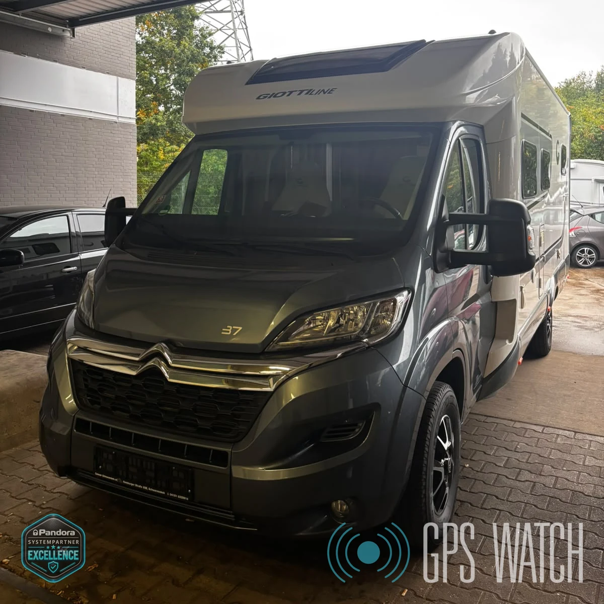 Giottiline Therry 37 auf Citroën Jumper Basis in Schwarzenbek mit Pandora Excellence und GPS-WATCH Wasserzeichen